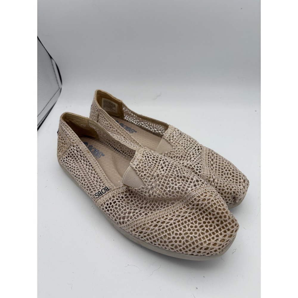 BOBS From Skechers Shoes Womens Size 8.5 Crochet Slip On Memory Foam SN 34270